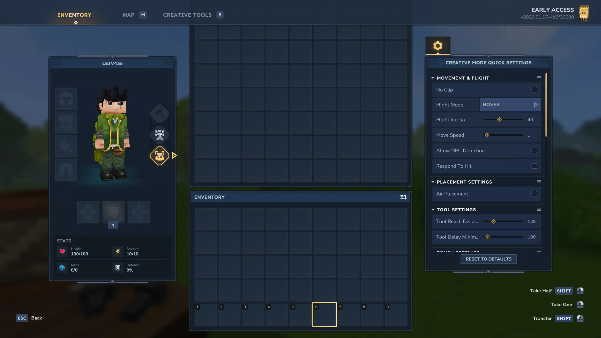 The open backpack with max upgrades.