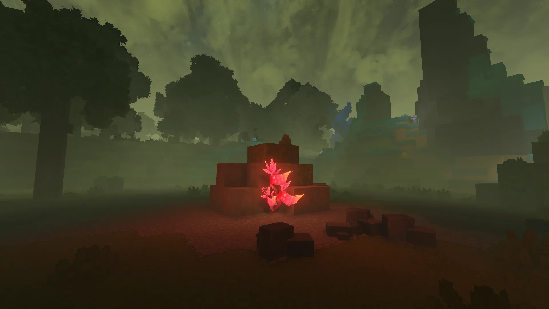 Glowing Flowers in the Mist
