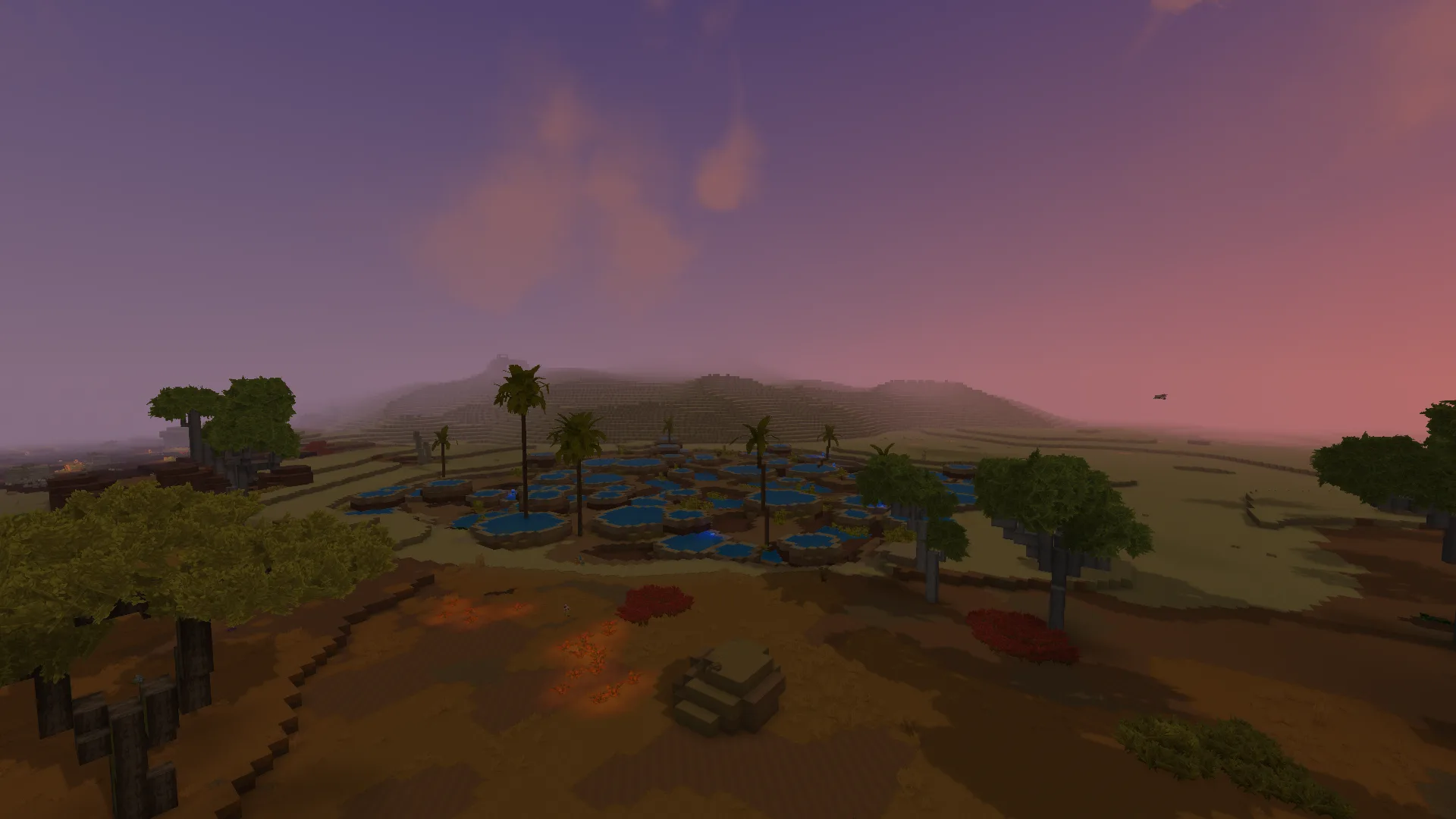Oasis Under a Pink Sky