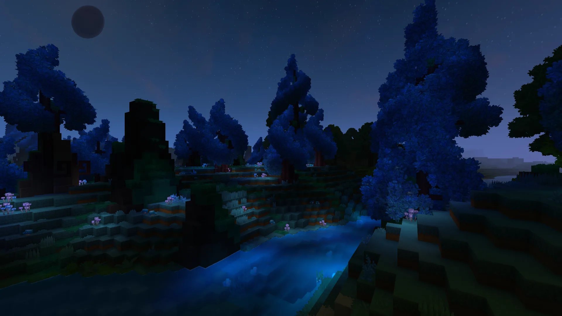 Azure Forest at Night